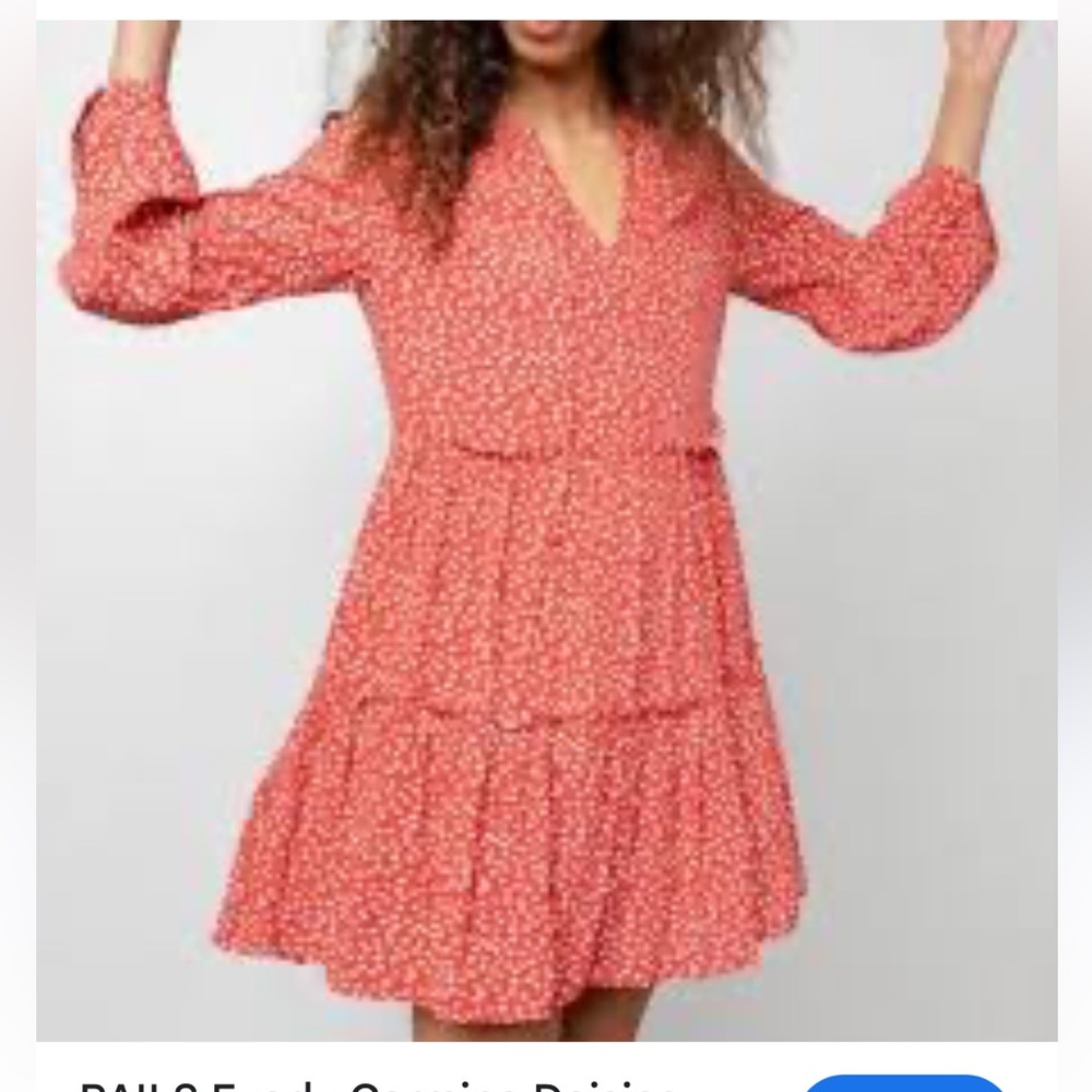 RAILS Everly Carmine Daisies Dress shirt tiered print dress